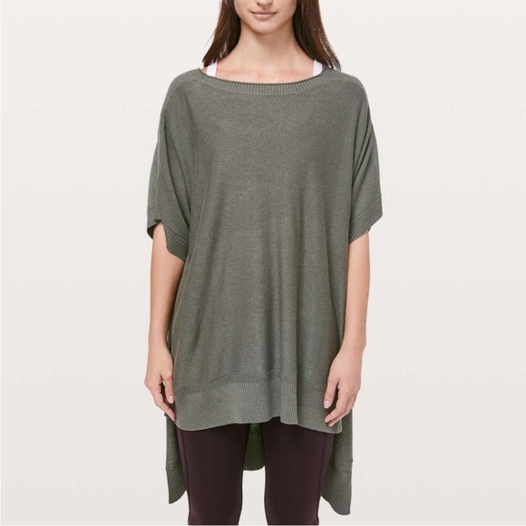 lululemon athletica Tops - Lululemon athletica Olive Tunic Top Be At Ease Poncho Sage Green
